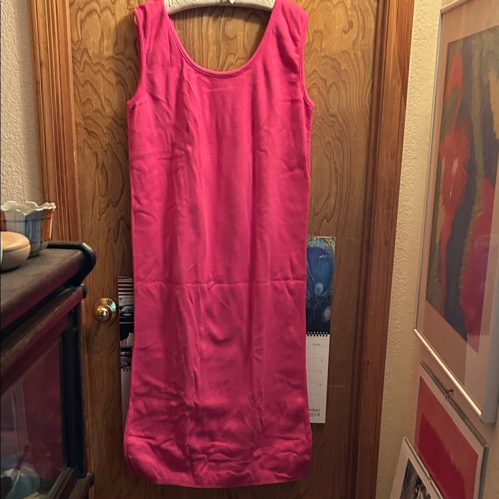 Allen Allen Vibrant Pink Midi Dress